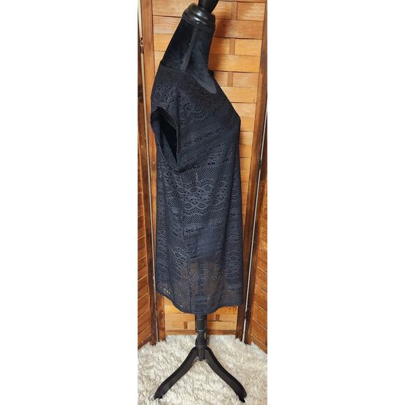 Merona Women's Black Laser Cut Swimsuit Cover-Up Dress Size Medium M - Picture 3 of 7